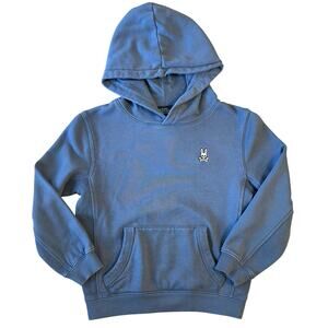 Psycho Bunny Sweatshirt Kids Levy Essential Fleece Hoodie Vintage Indigo XS/5-6